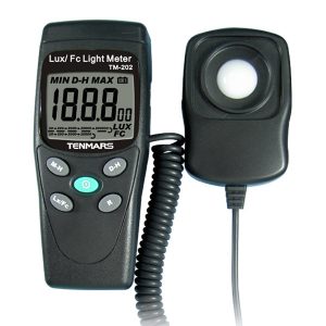 Máy đo ánh sáng Tenmars TM 202 là thiết bị đo cầm tay chuyên đo cường độ ánh sáng. Thông thường những máy đo ánh sáng hỗ trợ cảm biến ánh sáng. Cảm biến này